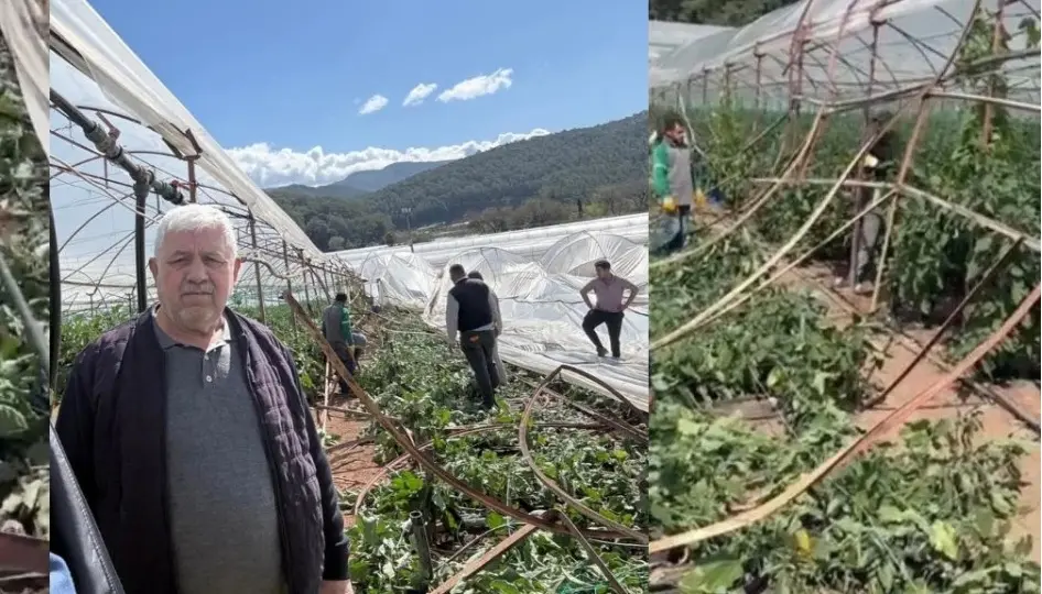 Kumluca’da hortum seraları vurdu