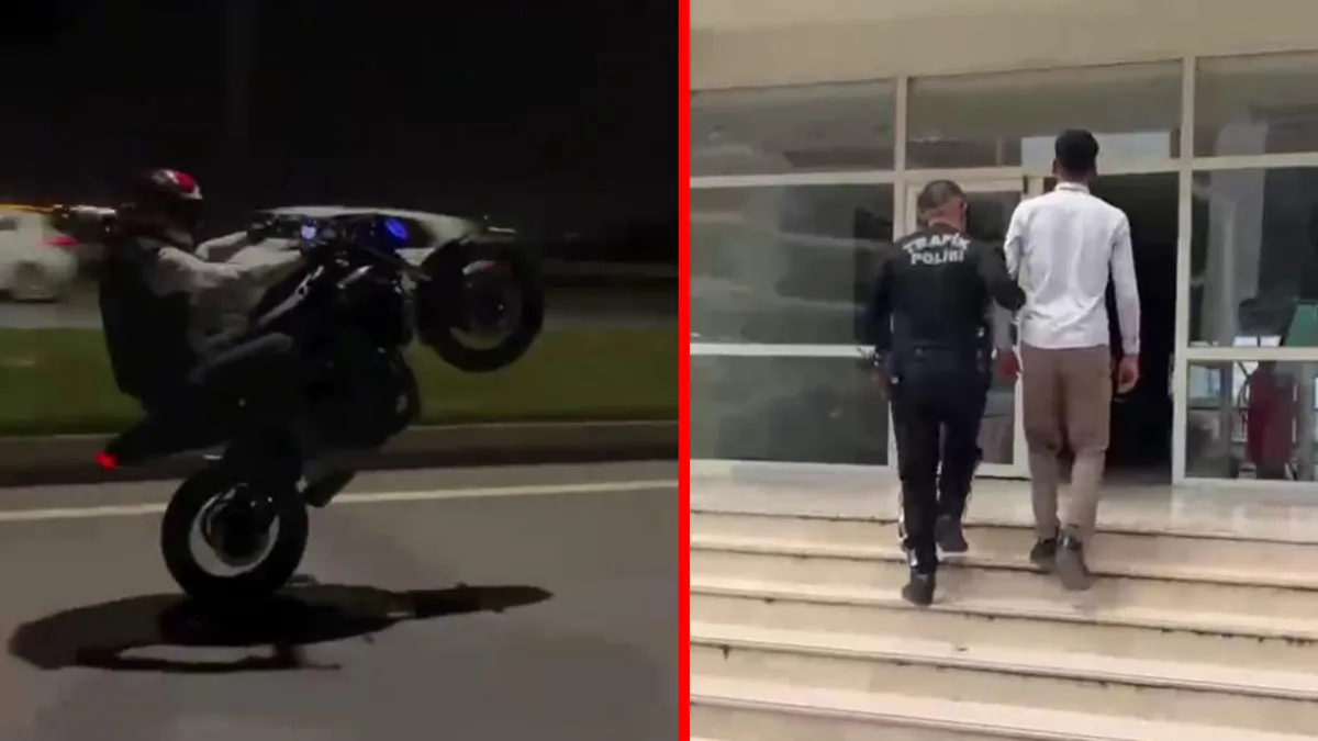 Hatay’da sosyal medya uğruna akrobatik şov yapan motosiklet sürücüsüne rekor ceza!